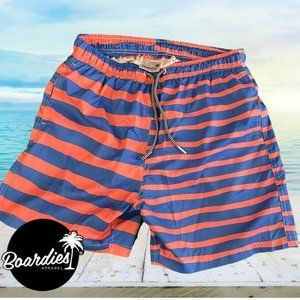 Mens M Boardies Board Shorts Pink and Blue Stripe